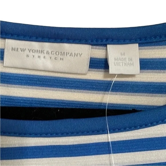 New York & Company Collection Sleeveless Dress White/Blue - Picture 4 of 6